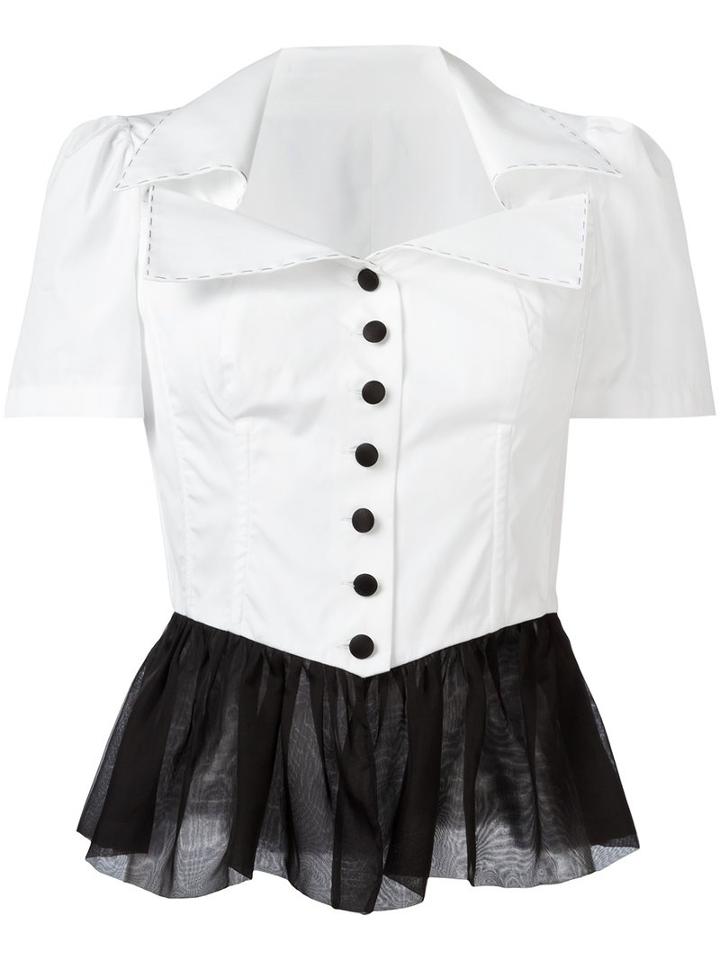 Dolce & Gabbana Peplum Shirt, Women's, Size: 40, White, Cotton/silk