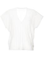 Jean Paul Knott Striped Sheer T-shirt - White