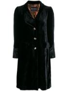 Etro Embroidered Cuff Coat - Black