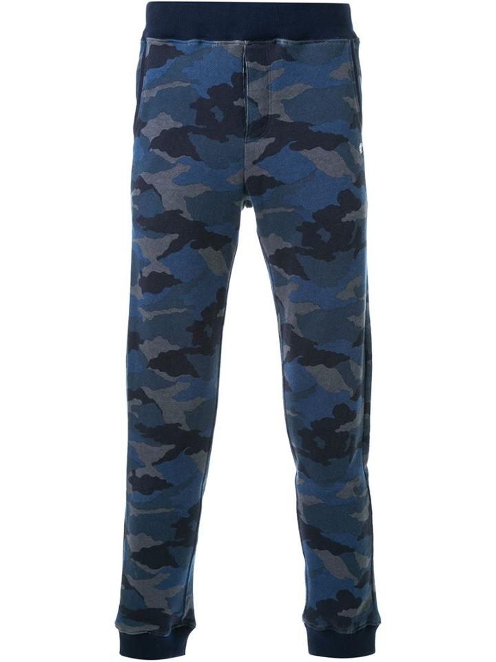 Loveless Camouflage Cuffed Joggers, Men's, Size: 0, Blue, Cotton