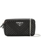 Prada Mini Quilted Crossbody Bag - Black