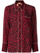 No21 Leopard Print Pyjama Shirt - Red