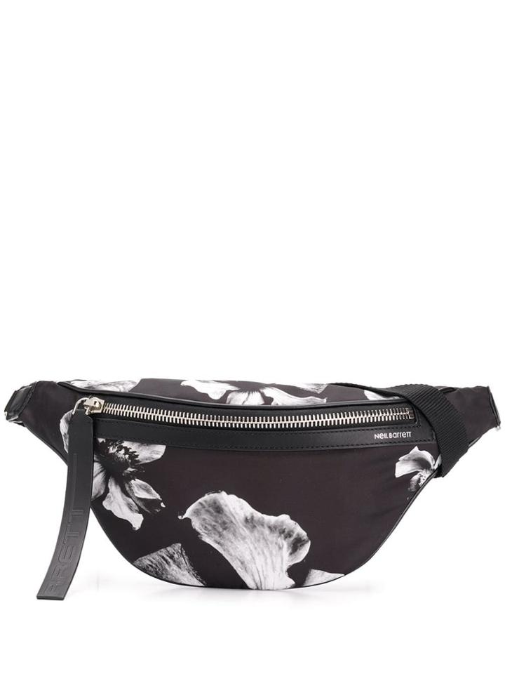Neil Barrett Floral Print Bum Bag - Black