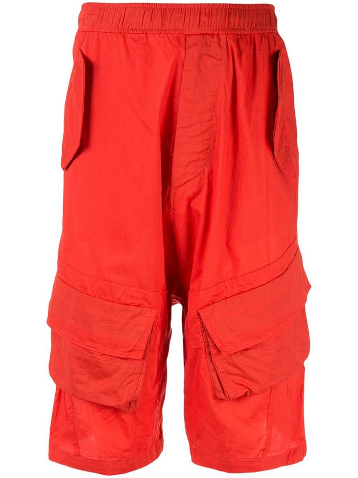 Julius Drop-crotch Cargo Shorts - Orange