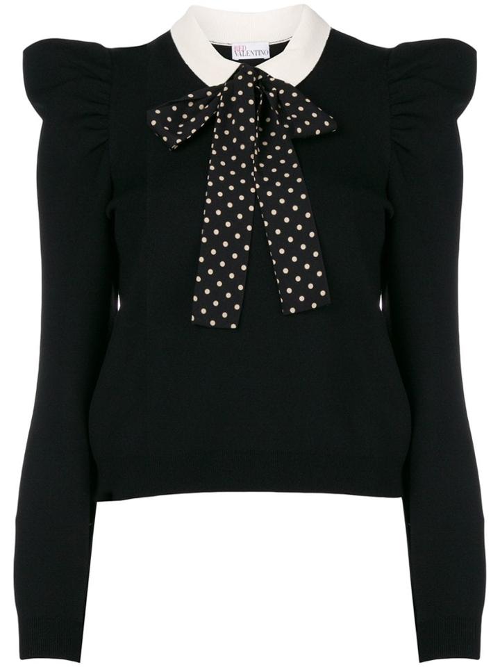 Red Valentino Pussybow Knitted Top - Black