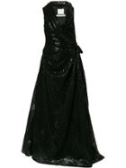 Ingie Paris Shimmer Side Knot Gown - Black