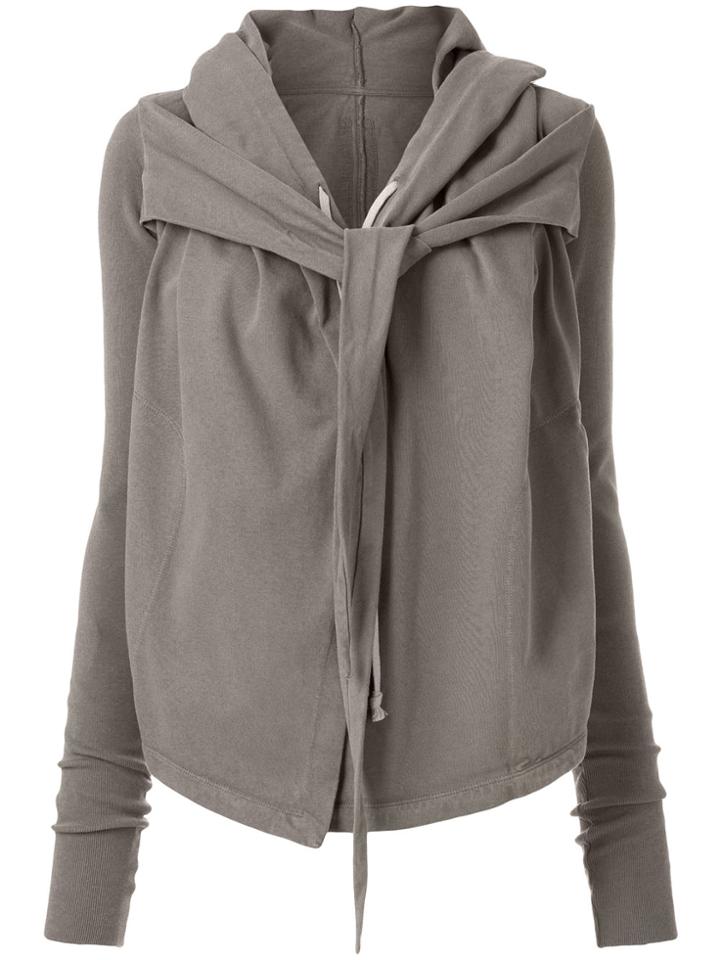 Rick Owens Drkshdw Tie Detail Hoody - Grey