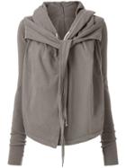 Rick Owens Drkshdw Tie Detail Hoody - Grey