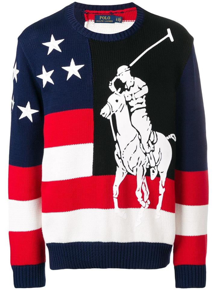 Polo Ralph Lauren Logo Knit Jumper - Blue
