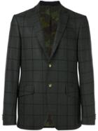 Etro 'minerva' Blazer, Men's, Size: 50, Green, Silk/polyamide/wool