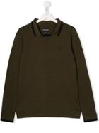Emporio Armani Kids Teen Dropped Shoulder Polo Shirt - Green