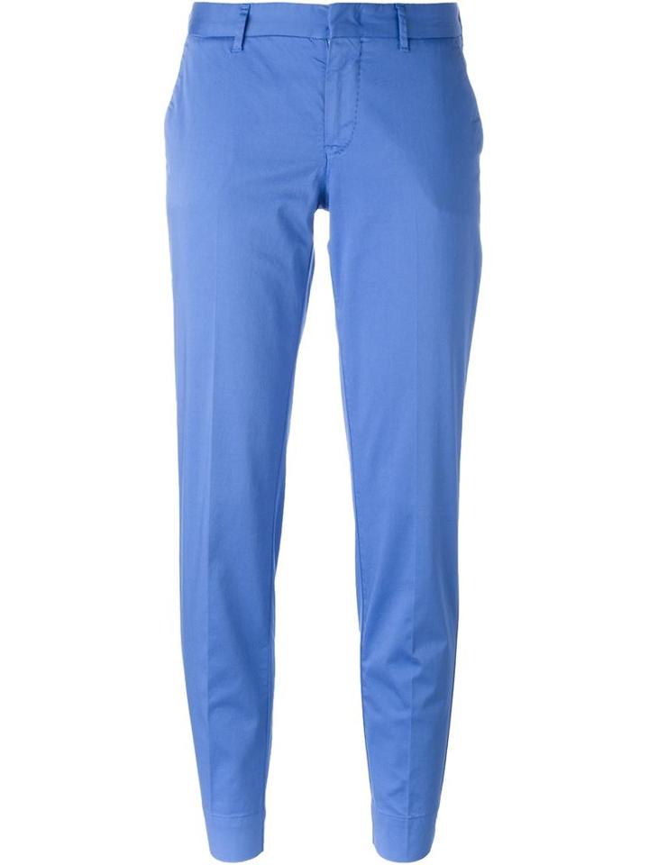 Pt01 Slim Chino Trousers, Women's, Size: 46, Blue, Cotton/spandex/elastane