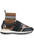 Grey Mer Ridged Sole Sock Sneakers - Brown