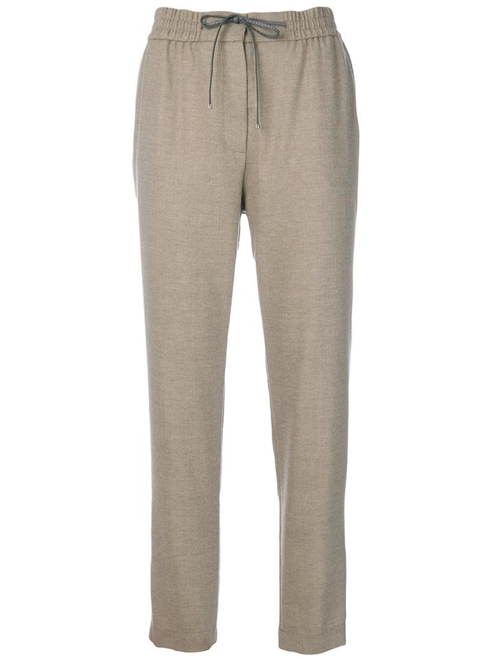 Le Tricot Perugia - Drawstring Tie Track Pants - Women - Spandex/elastane/virgin Wool - 44, Nude/neutrals, Spandex/elastane/virgin Wool