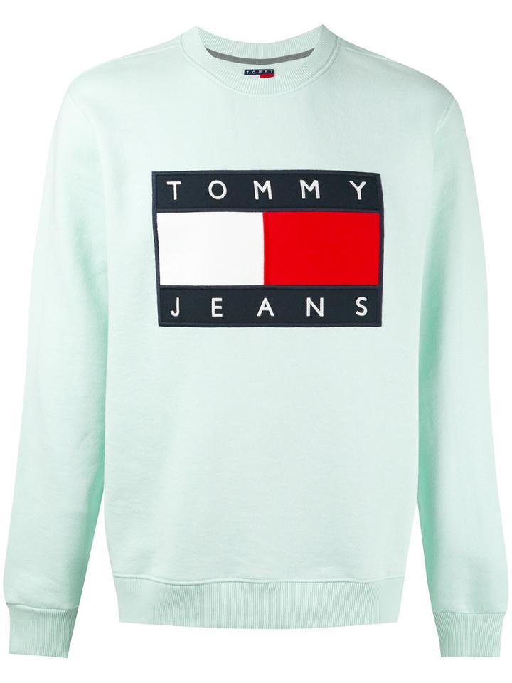 Logo Patch Sweatshirt - Men - Cotton/polyester - L, Green, Cotton/polyester, Tommy Jeans