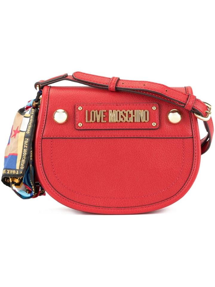 Love Moschino Cross Body Bag With Scarf - Red