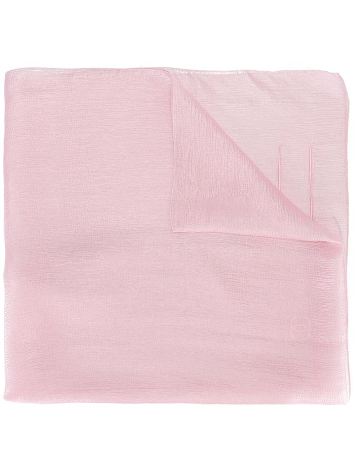 Chanel Vintage Logo Embroidered Scarf, Pink/purple