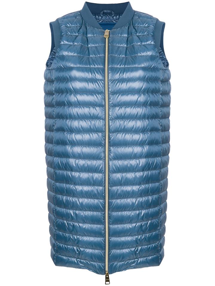Herno Down Filled Sleeveless Mid Length Vest - Blue