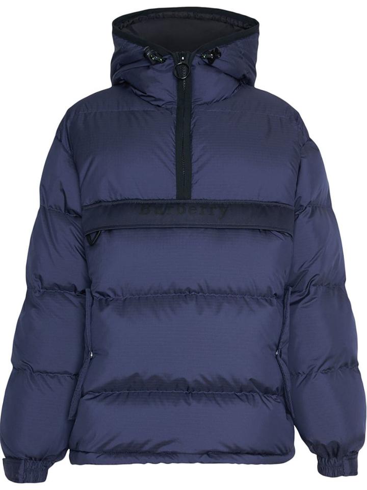 Burberry Down-filled Anorak With Detachable Mittens - Blue
