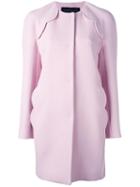 Giambattista Valli Scalloped Detailing Coat, Women's, Size: 42, Pink/purple, Silk/polyamide/virgin Wool