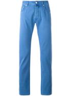 Jacob Cohen Slim-fit Trousers, Men's, Size: 35, Blue, Cotton/spandex/elastane