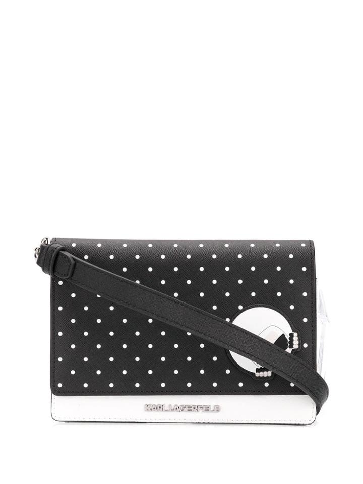 Karl Lagerfeld Dotted Crossbody Bag - Black