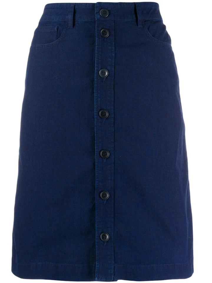 A.p.c. Button-through A-line Skirt - Blue