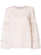 P.a.r.o.s.h. Lace-embroidered Blouse - Pink & Purple