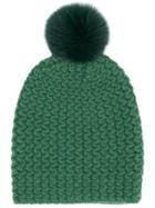 Danielapi Pom-pom Knitted Hat - Green