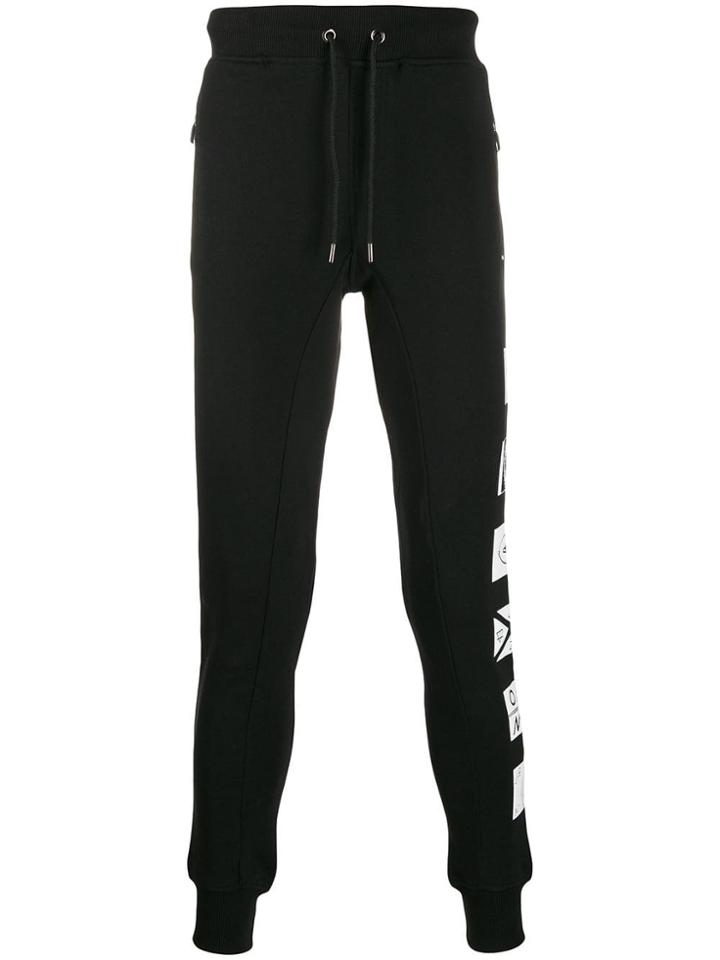 Frankie Morello Printed Track Pants - Black