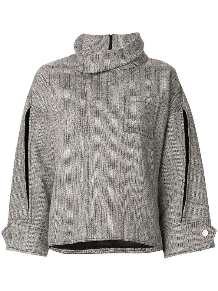 3.1 Phillip Lim Zipped Tweed Blouse - Black