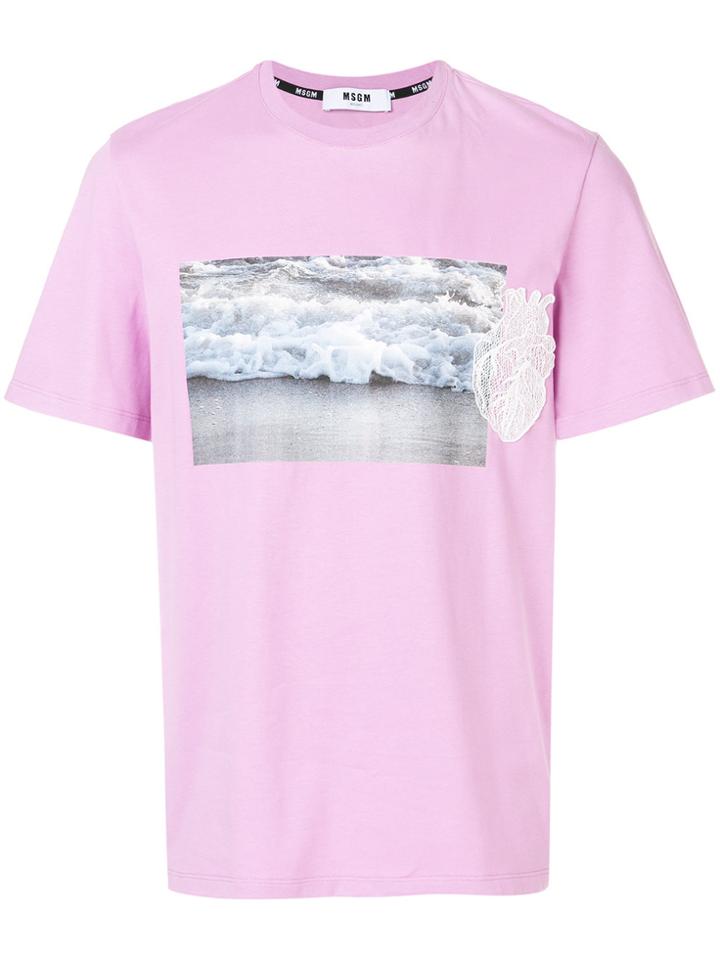 Msgm Printed T-shirt - Pink & Purple