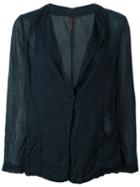 Daniela Gregis Wrinkled Semi Sheer Relaxed Fit Slingle Breasted Blazer, Women's, Blue, Cotton