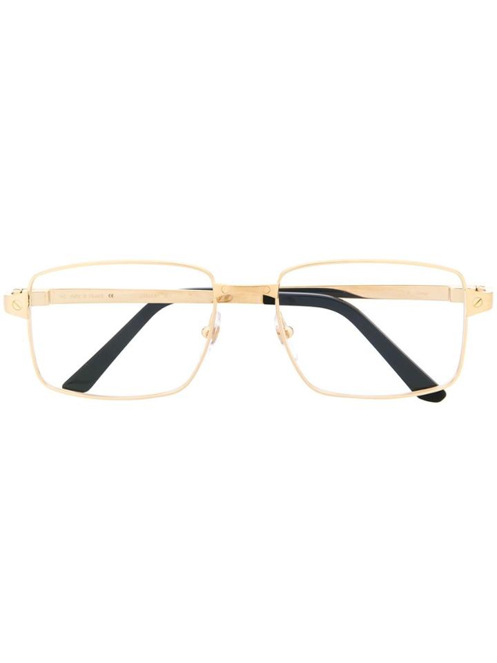 Cartier Thin Square Frame Glasses - Gold