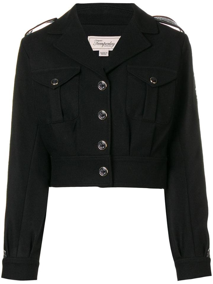 Temperley London Medal Cropped Military Jacket - Black