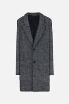 Ami Alexandre Mattiussi Herringbone Notched Lapel Coat