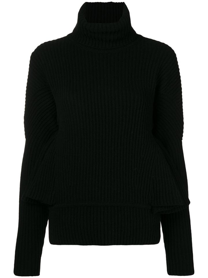 Antonio Berardi Ruffle Sleeve Sweater - Black