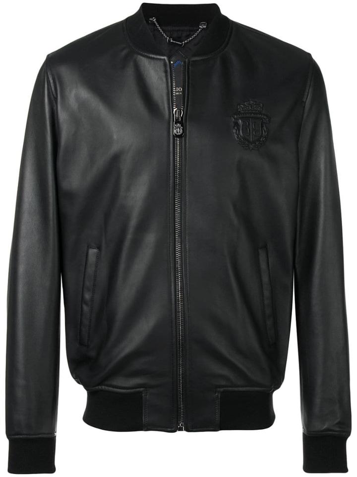 Billionaire Leather Bomber Jacket - Black