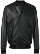 Billionaire Leather Bomber Jacket - Black