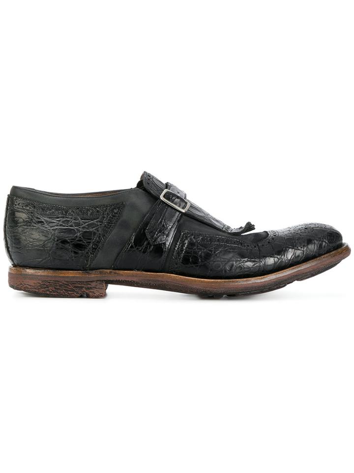 Church's Strap Detail Fringed Loafers - Black