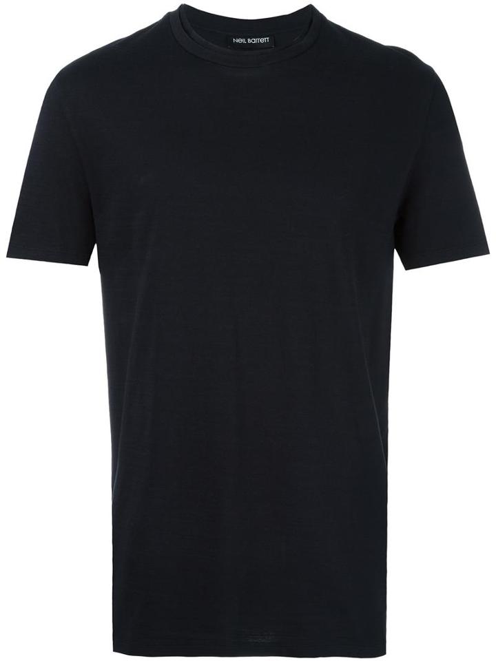 Neil Barrett Round Double Neckline T-shirt, Men's, Size: Xl, Black, Cotton