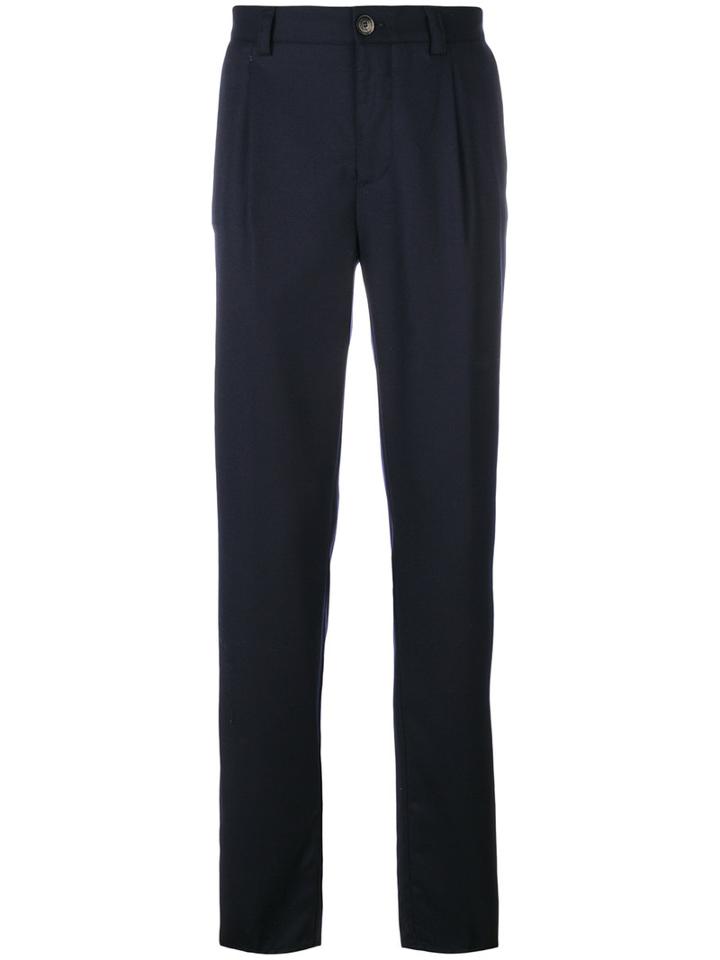 Brunello Cucinelli - Straight Leg Trousers - Men - Cotton/acetate/cupro/wool - 54, Blue, Cotton/acetate/cupro/wool