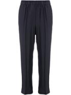 Peserico Slim Fit Cropped Trousers - Blue