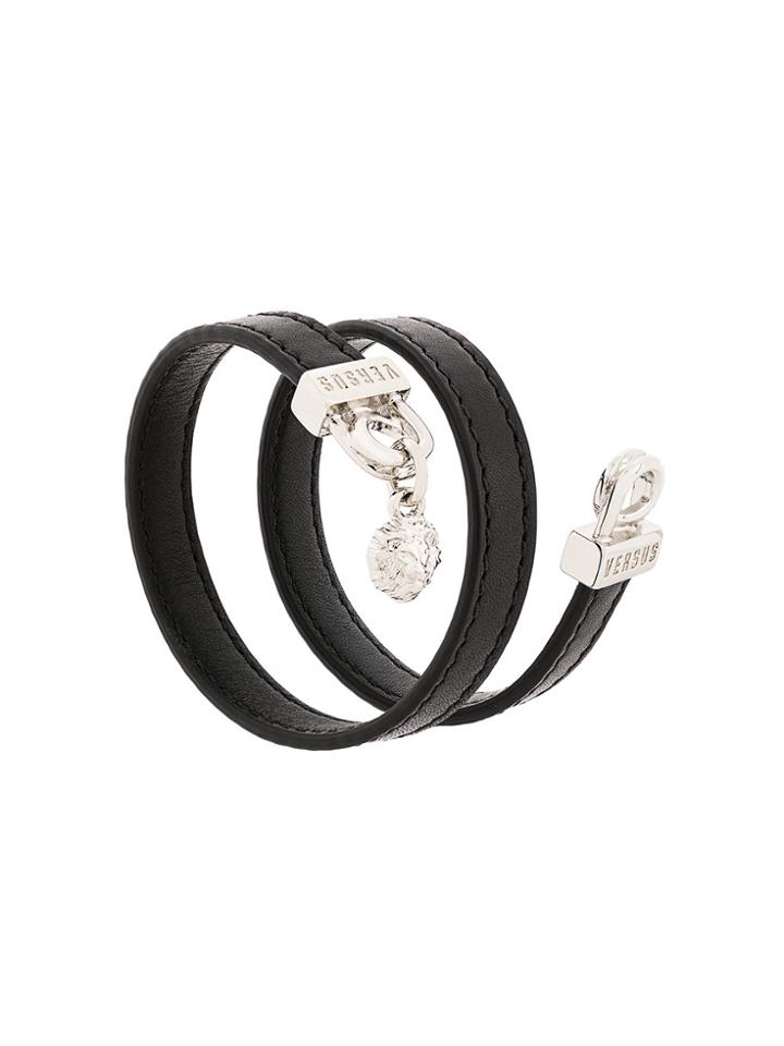 Versus Lion Head Wrap Bracelet - Black