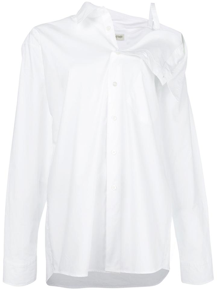 Each X Other Off The Shoulder Dress Shirt - White