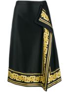 Versace Baroque Trim Midi Skirt - Black