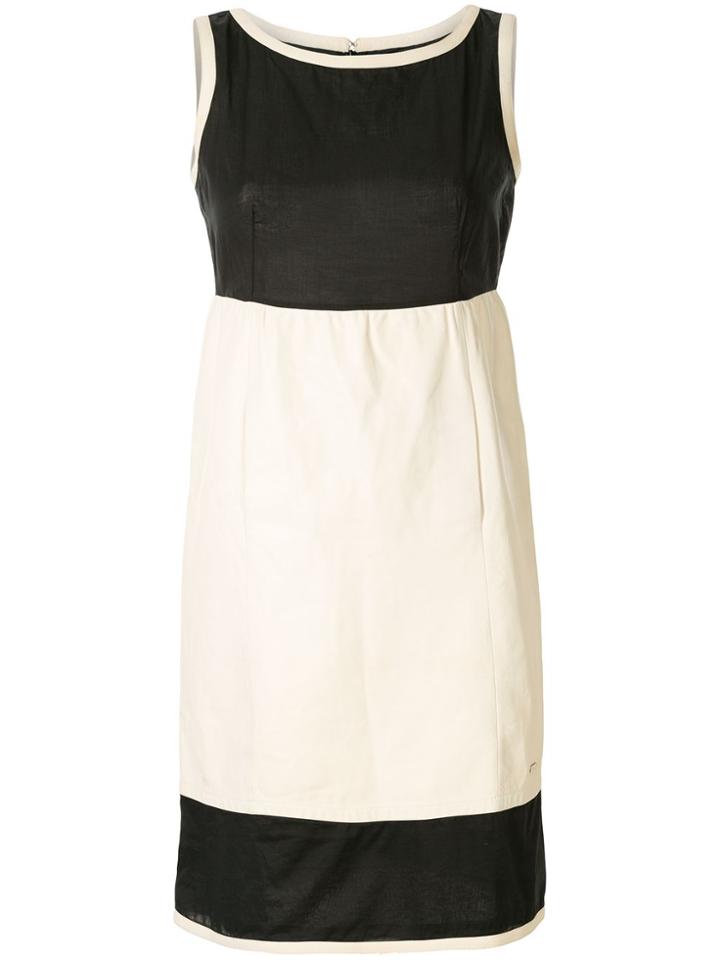 Chanel Pre-owned Two-tone Shift Dress - White