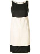 Chanel Pre-owned Two-tone Shift Dress - White