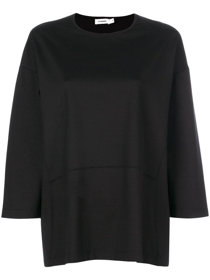 Jil Sander - Oversized Top - Women - Cotton/spandex/elastane - L, Black, Cotton/spandex/elastane