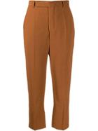 Rick Owens Cropped Tailored Trousers - Brown